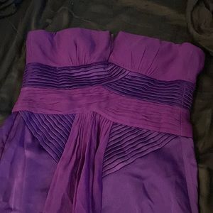 BCBG long purple strapless dress